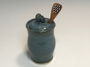 Honey Pot with Wood Dipper